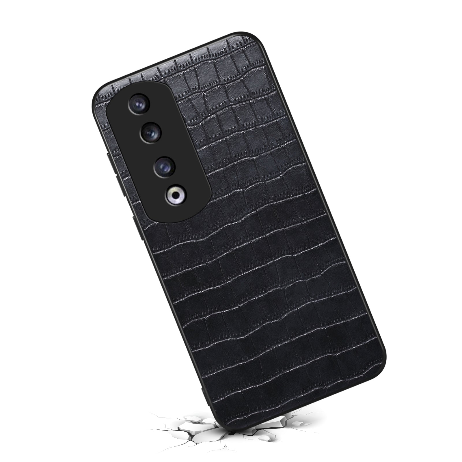 For Honor 90 Pro Case Leather+PC+TPU Hybrid Shell Crocodile Textured Phone Cover For Honor 90 Pro Case Leather+PC+TPU Hybrid Shell Crocodile Textured Phone Cover